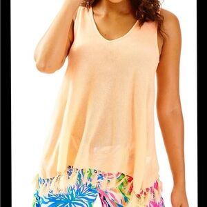 Lilly Pulitzer Lindy
Sweater Tank coral fringe Large